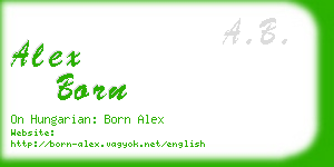 alex born business card